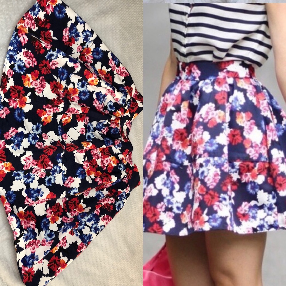 Pleated floral skirt